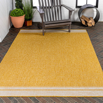 Alda Modern Minimalist Mingled Solid Indoor/Outdoor Area Rug